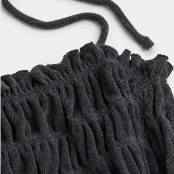 H&M Smocked Terry Halter Top – Sz L NWT - Picture 2 of 3